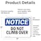 Signmission Do Not Climb Over, 7 in W x Rectangle, Vinyl Decal OS-2PACK-NS-D-57-L-11111 - alternate 6